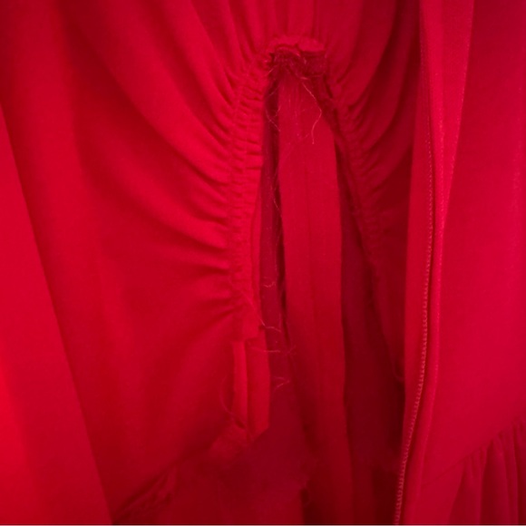 Vintage 1970's maxi evening gown ruched medium handmaids tale dress - Picture 6 of 11